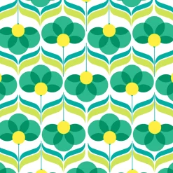 Tissue-Serviette 33 x 33 cm Geo Flowers Green 3-lagig