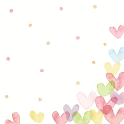 Tissue-Serviette 24 x 24 cm Hearts Pastel 3-lagig