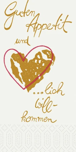 Tissue-Serviette 40 x 40 cm Herzlich Willkommen 2-lagig