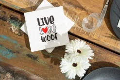 Tissue-Serviette 33 x 33 cm Love Woof 3-lagig