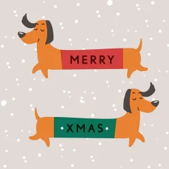 Tissue-Serviette 33 x 33 cm Merry Dachshund 3-lagig