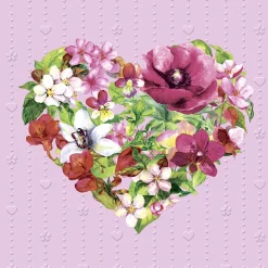 Tissue-Serviette 33 x 33 cm Moments Flower Heart 3-lagig