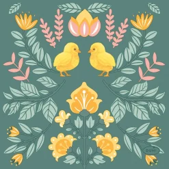 Tissue-Serviette 24 x 24 cm Ornament Easter 3-lagig