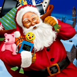 Tissue-Serviette 33 x 33 cm Santa with toys 3-lagig