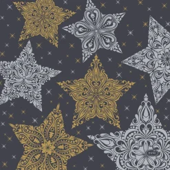 Tissue-Serviette 33 x 33 cm Snowstars Black 3-lagig