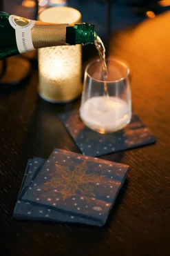 Tissue-Serviette 33 x 33 cm Snowstars Black 3-lagig