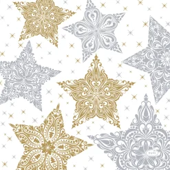 Tissue-Serviette 33 x 33 cm Snowstars White 3-lagig