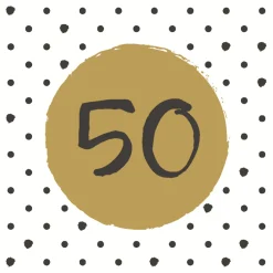 Tissue-Serviette 33 x 33 cm 50th Birthday 3-lagig