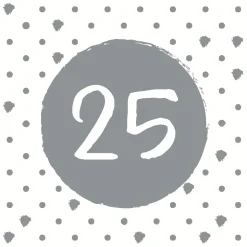 Tissue-Serviette 33 x 33 cm 25th Birthday 3-lagig