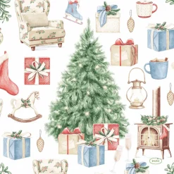 Tissue-Serviette 33 x 33 cm Tree and Gifts 3-lagig