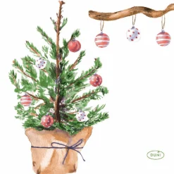 Tissue-Serviette 24 x 24 cm Tree and Baubles 3-lagig