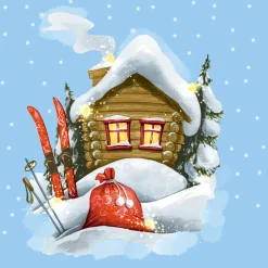Tissue-Serviette 33 x 33 cm Winter Cabin 3-lagig