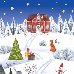 Tissue-Serviette 24 x 24 cm Winterland 3-lagig