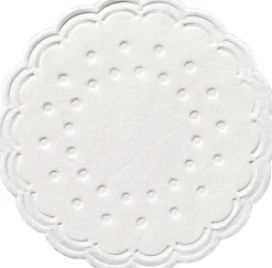 Tissue-Untersetzer, rund Ø 7,5 cm Weiß Mehrlagig