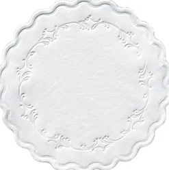 Tissue-Untersetzer, rund Ø 9 cm Weiß Mehrlagig