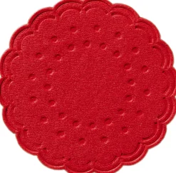 Tissue-Untersetzer, rund Ø 7,5 cm Rot Mehrlagig