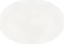 Tortenspitzen oval 17 x 24 cm Weiß