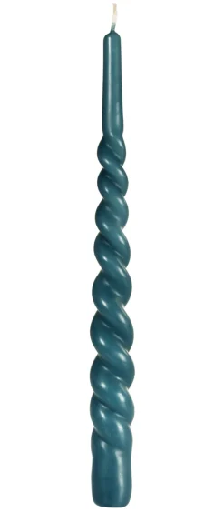 Twisted Candles 280 x Ø 22 mm 8 Std. Ocean Teal